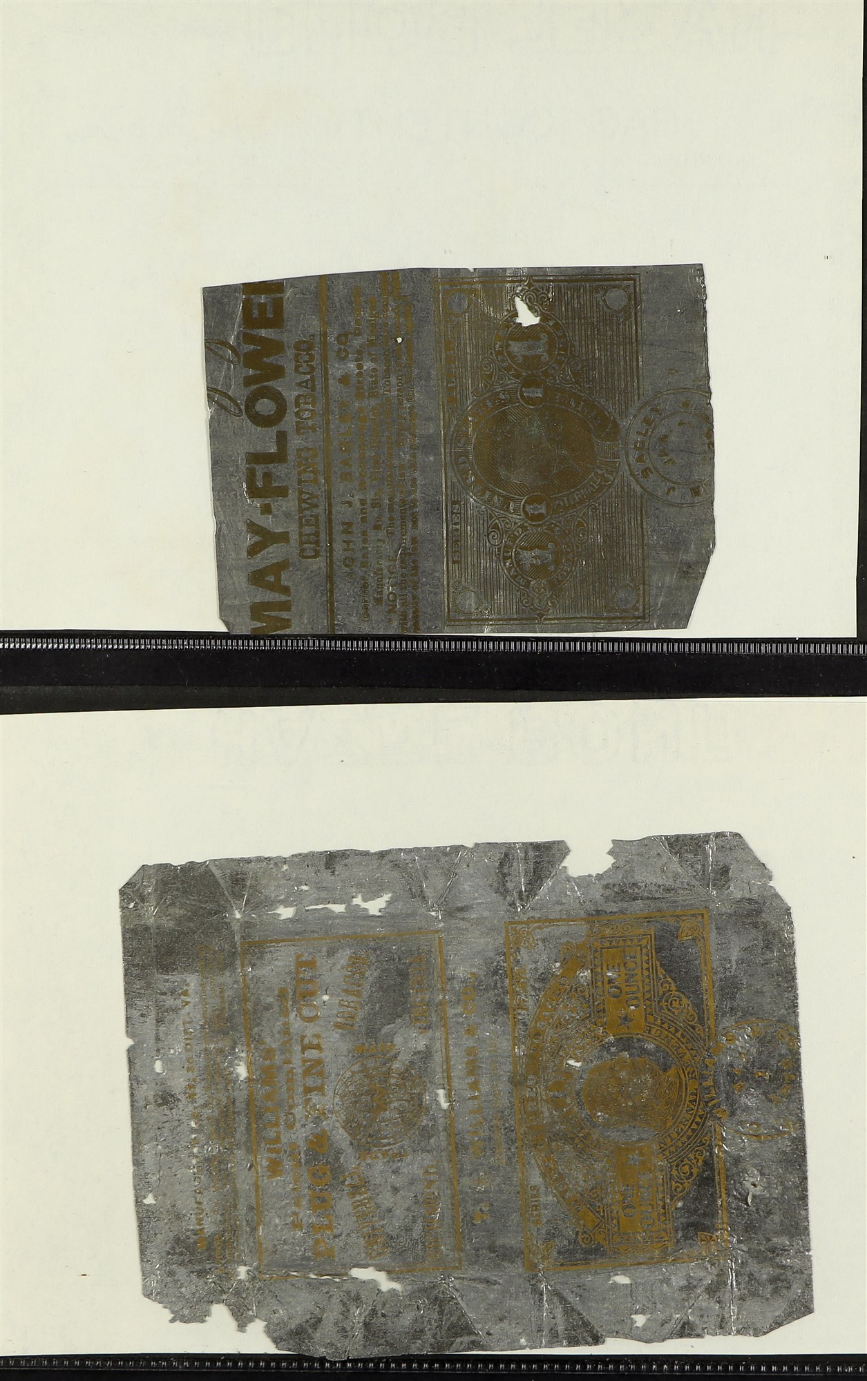 UNITED STATES REVENUE STAMPS - TAX PAID TOBACCO ISSUES ON TIN FOIL Late 19th century fragile - Image 3 of 3