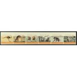 AUSTRALIA 1994-97 1994-97 Wildlife self-adhesive set (SG 1459/64) - IMPERF PROOF SE-TENANT STRIP