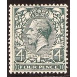 GB.GEORGE V 1912-24 4d grey-green, watermark reversed, SG 379wj, never hinged mint, light gum