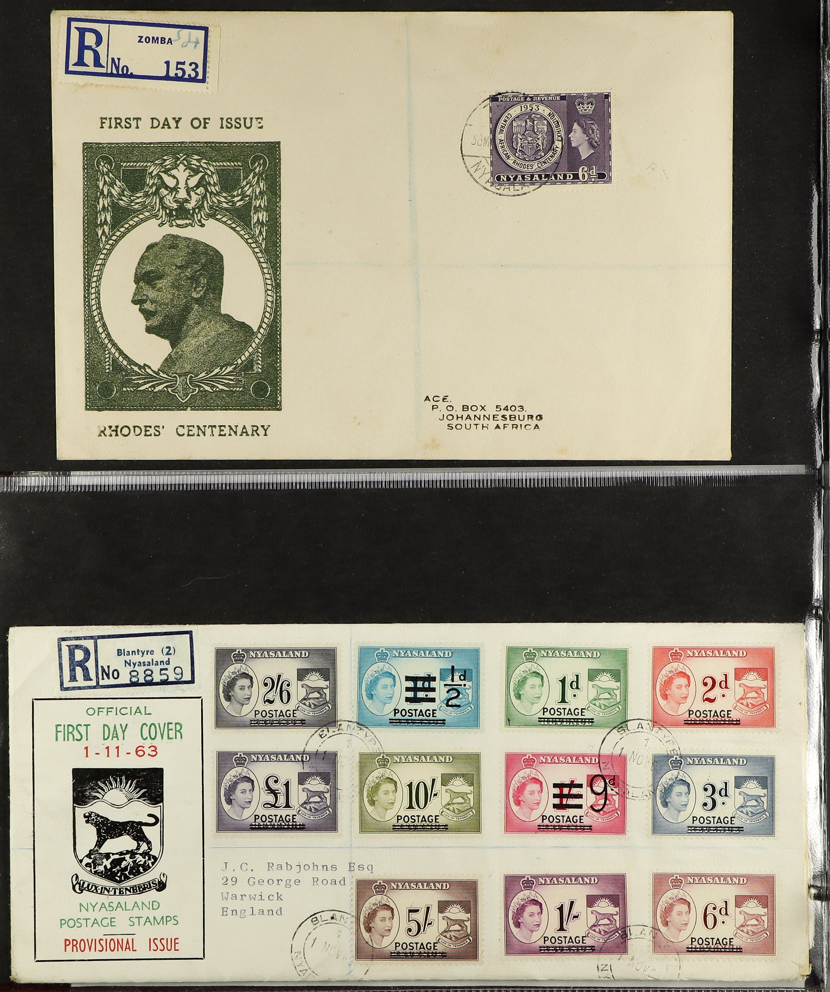 RHODESIA THE RHODESIAS - COVERS COLLECTION IN THREE VOLUMES with a good range of FDC's and other