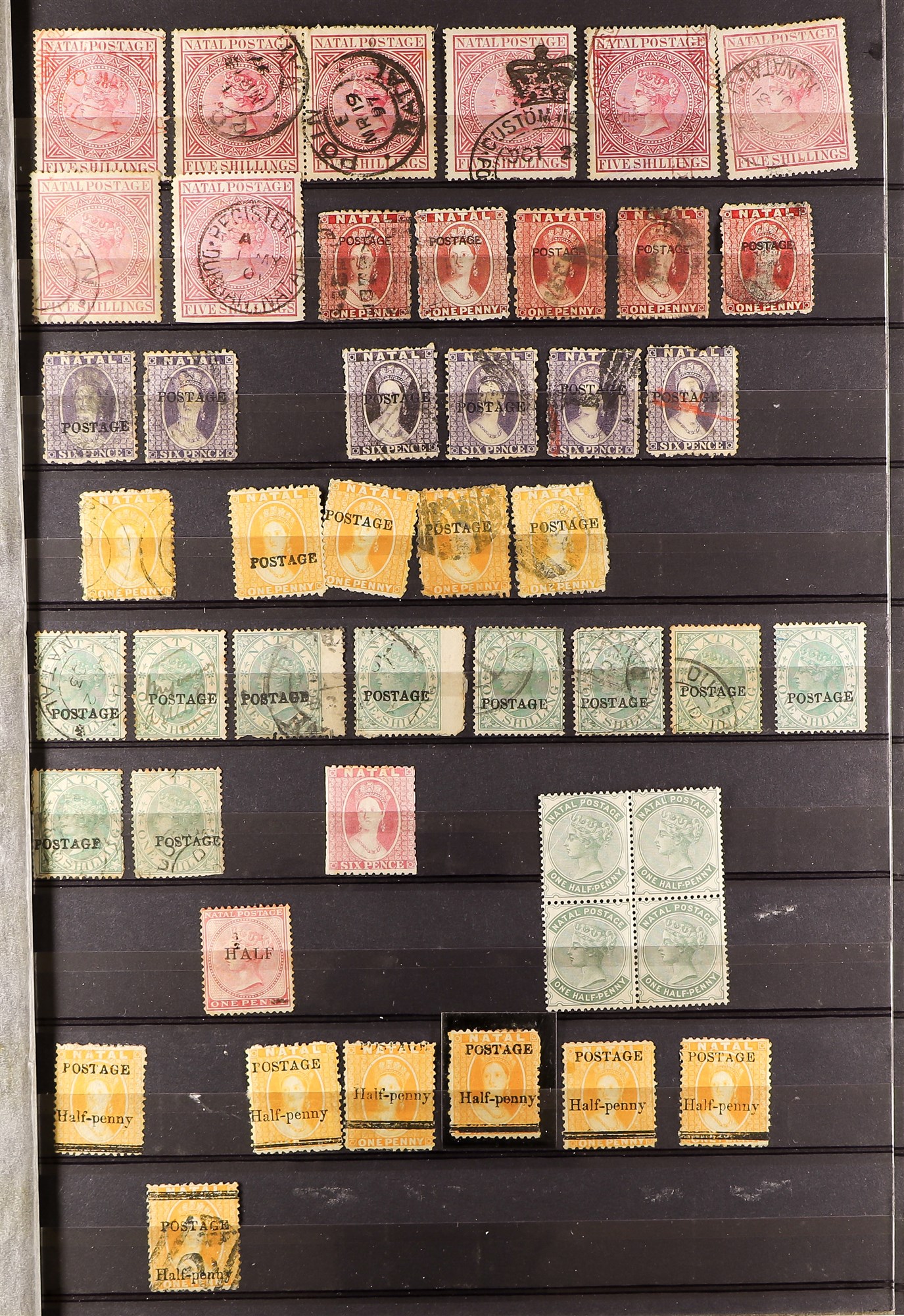 SOUTH AFRICA -COLS & REPS NATAL 1859-1899 collection with values to 5s (mostly used), 1860 rough - Image 4 of 4