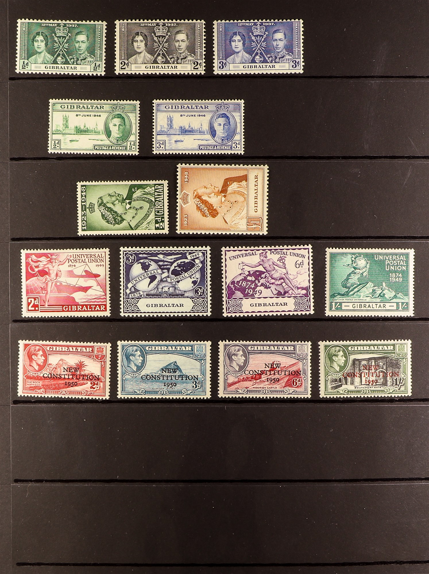 GIBRALTAR 1937-51 FINE MINT KGVI COLLECTION virtually complete incl. most perf changes and most - Image 3 of 3