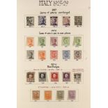 ITALY 1860's-1942 COLLECTION with useful mint and used ranges on pages, S.T.C. £1875. (170 stamps)