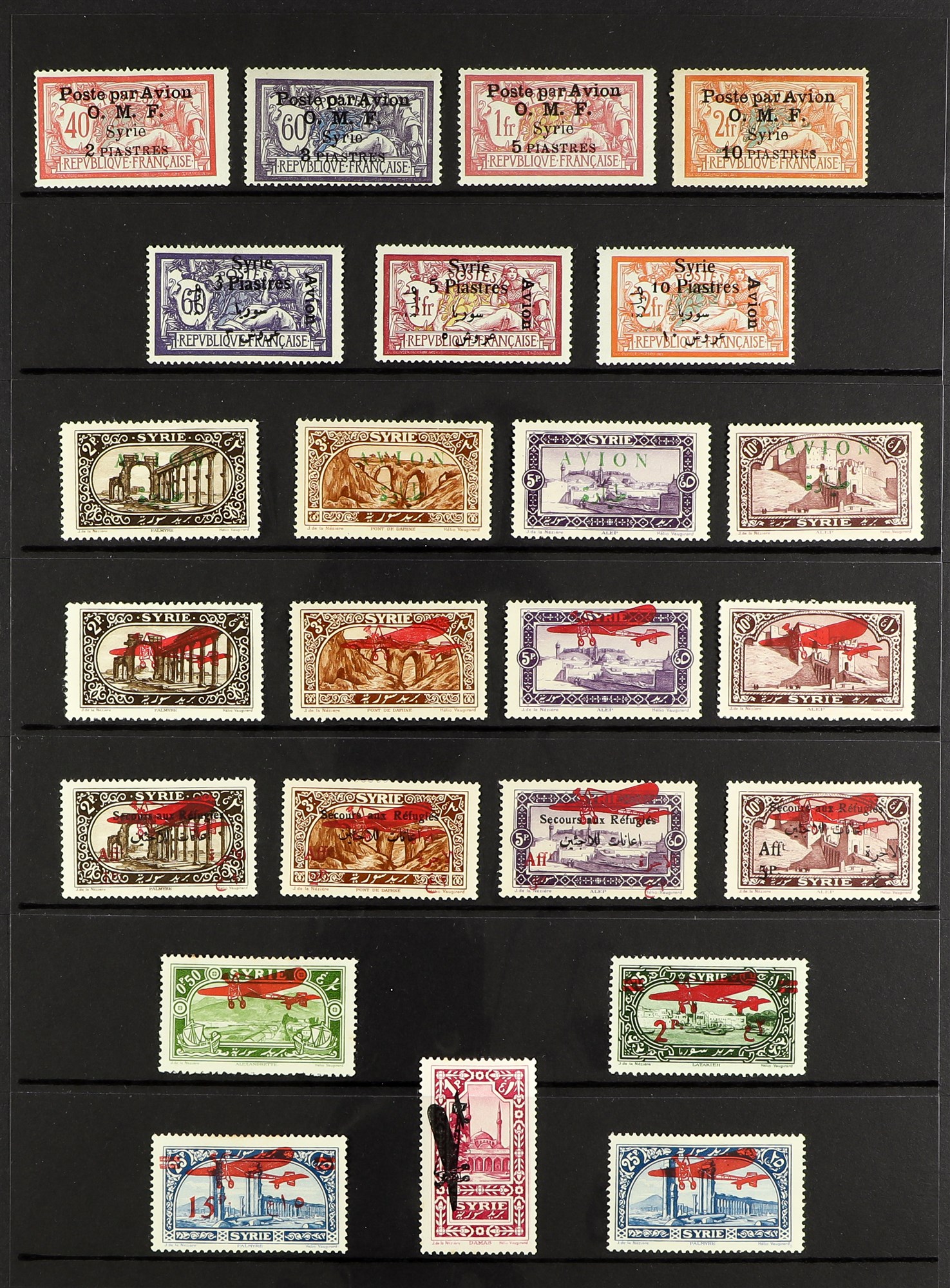 FRENCH COLONIES SYRIA 1922-1945 Air stamps, fine mint or never hinged mint collection incl. 1922,