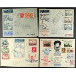 BELGIAN COLONIES BELGIAN CONGO FLIGHT COVERS 1935-38 printed covers with 1935 Brussels to
