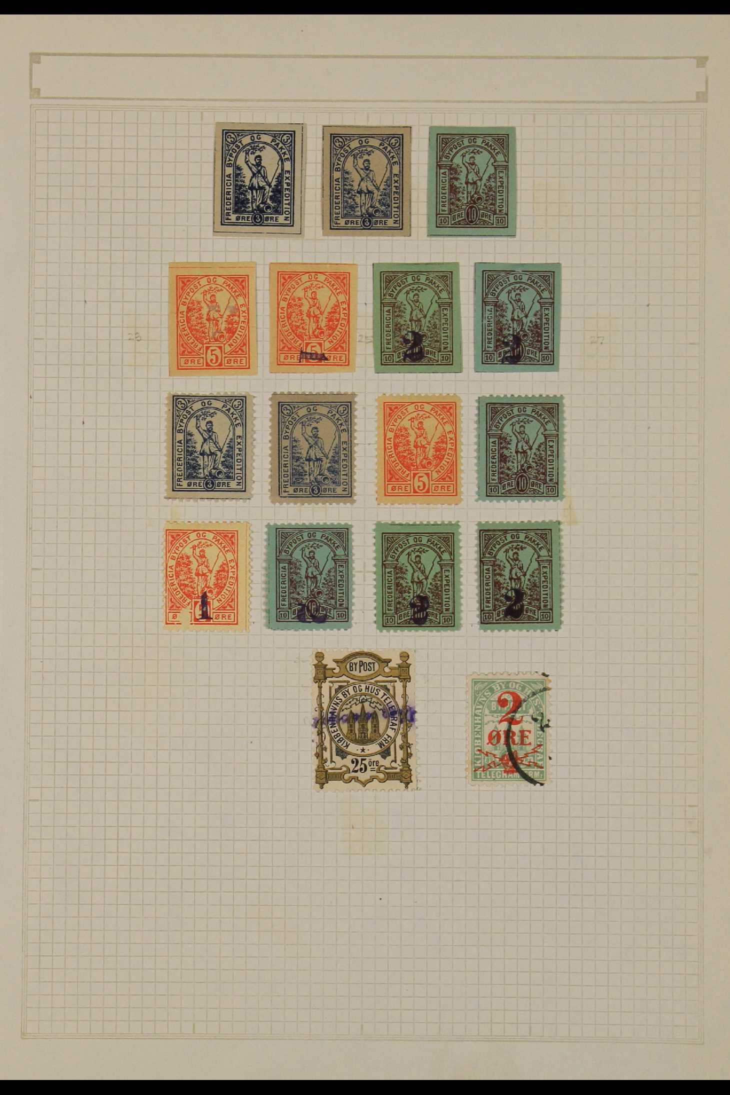 DENMARK LOCAL POST STAMPS - FREDERICIA 1888-1890 mint collection with imperfs, perfs and rouletted - Image 2 of 2