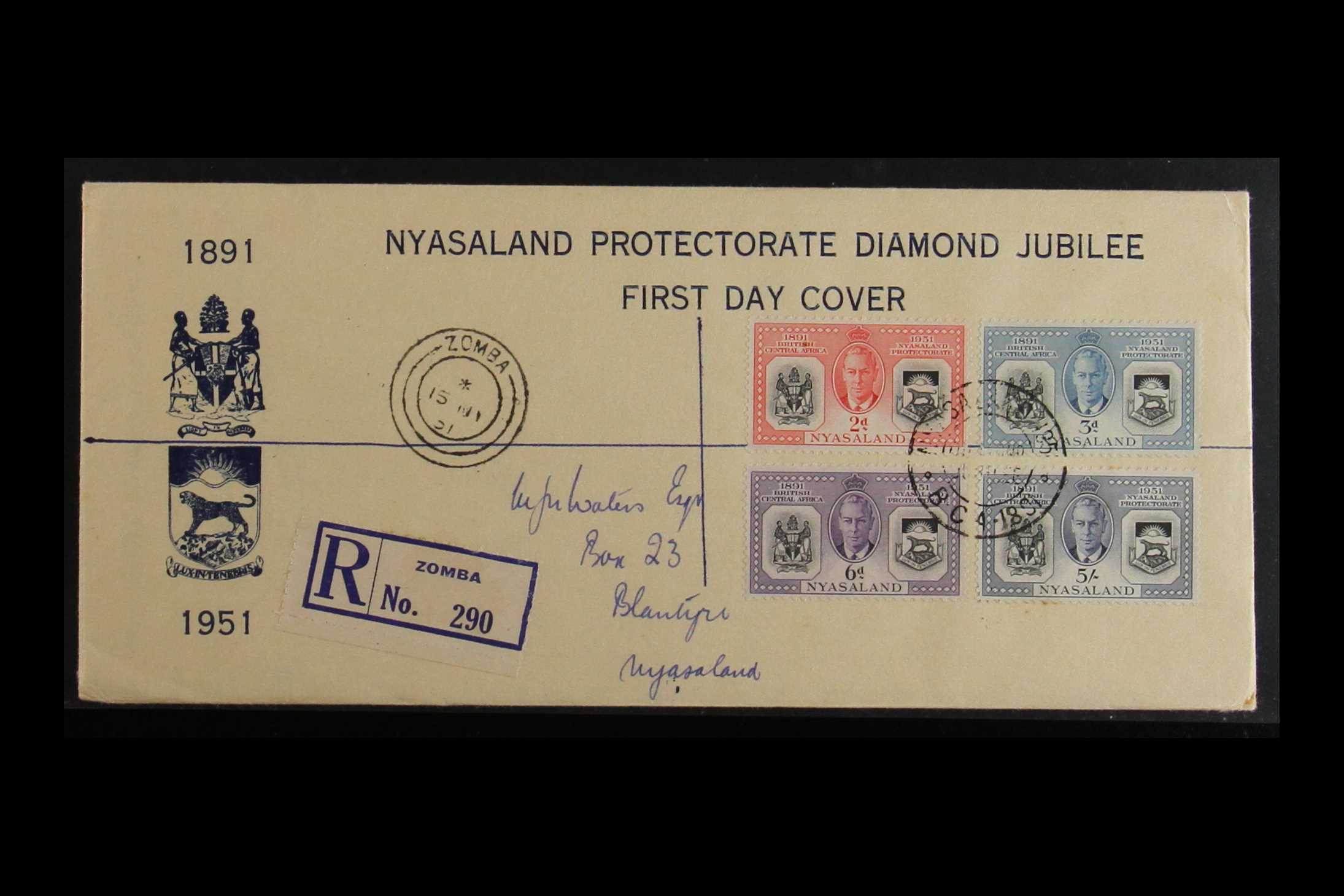 NYASALAND 1934-51 fine used complete basic run from 1934-35 KGV definitive set to 1951 Diamond - Image 5 of 5