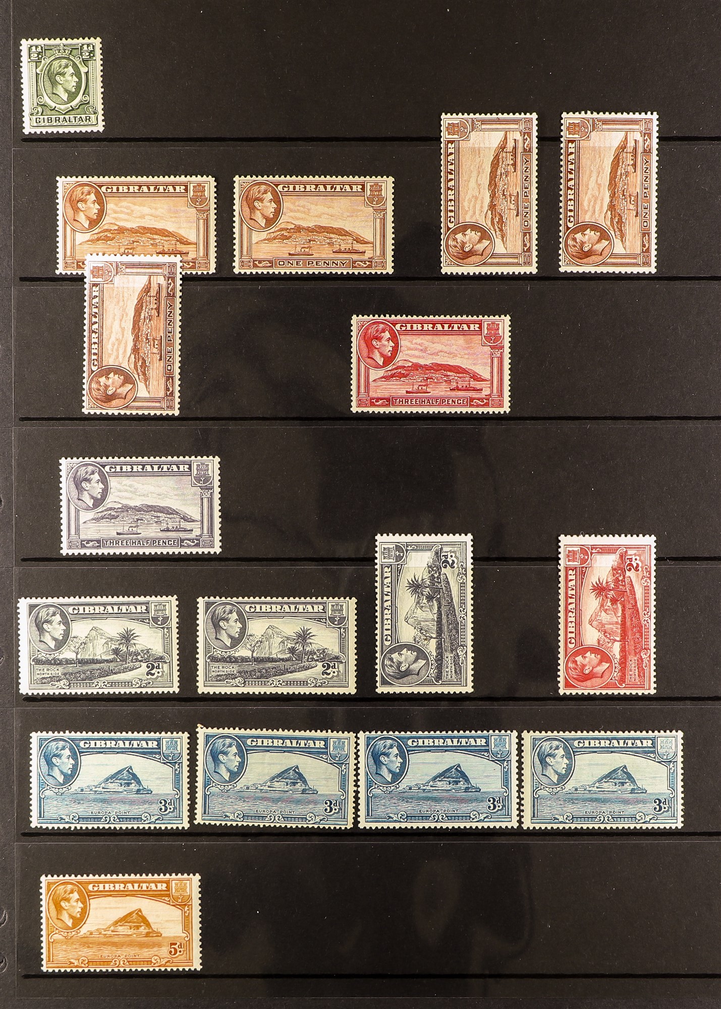 GIBRALTAR 1938-51 . fine mint collection with the basic set SG 121/131, plus most of the