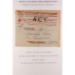 ITALY RED CROSS MAIL OF WORLD WAR TWO an interesting and unusual collection written up on pages,