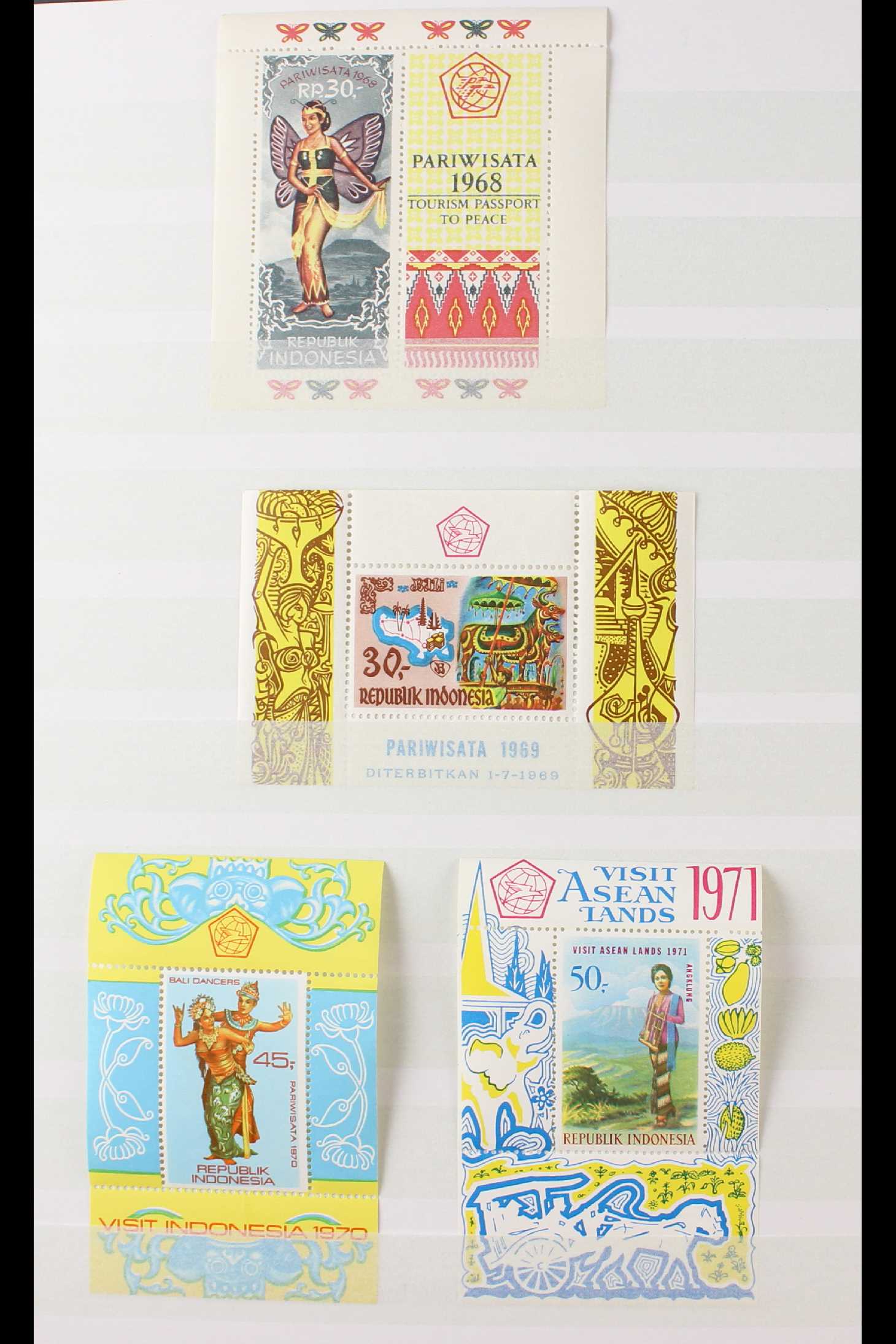 INDONESIA 1961-1981 MINIATURE SHEETS incl. 1971 Visit ASEAN Lands, 1971 444th Anniv of Djakarta, - Image 3 of 7