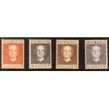 NETHERLANDS 1949 Juliana high values set, Mi. 540/543, never hinged mint. Cat €1000. (4 stamps)