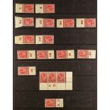 GB.EDWARD VII 1902-11 CONTROLS ½d and 1d collection, in mint or nhm singles, pairs and strips, (57