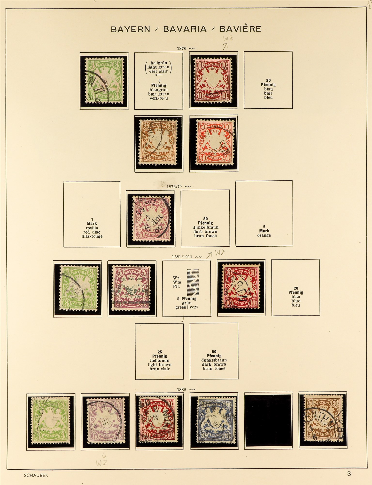 GERMAN STATES OLD GERMAN STATES on Schaubek leaves, Baden to Wurttemberg, useful imperfs etc. S.T.C. - Image 3 of 7