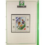 TOPICALS FOOTBALL - ITALY 1990 IN 3 VOLUMES Collection of stamps, mini sheets, sheetlets & maxi