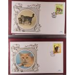 TOPICALS CATS Benham 1990's covers in an album, various countries. (34 items)