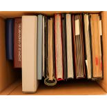 COLLECTIONS & ACCUMULATIONS COMMONWEALTH CARTON with various albums and stockbooks and on pages,