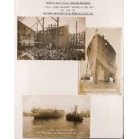 POSTCARDS - ROYAL NAVY SHIP LAUNCHES 1909-13 A collection of real photo postcards of the launchings