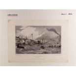 GREAT BRITAIN MARITIME group of 19th century album page size engraved prints of ports (ex. the