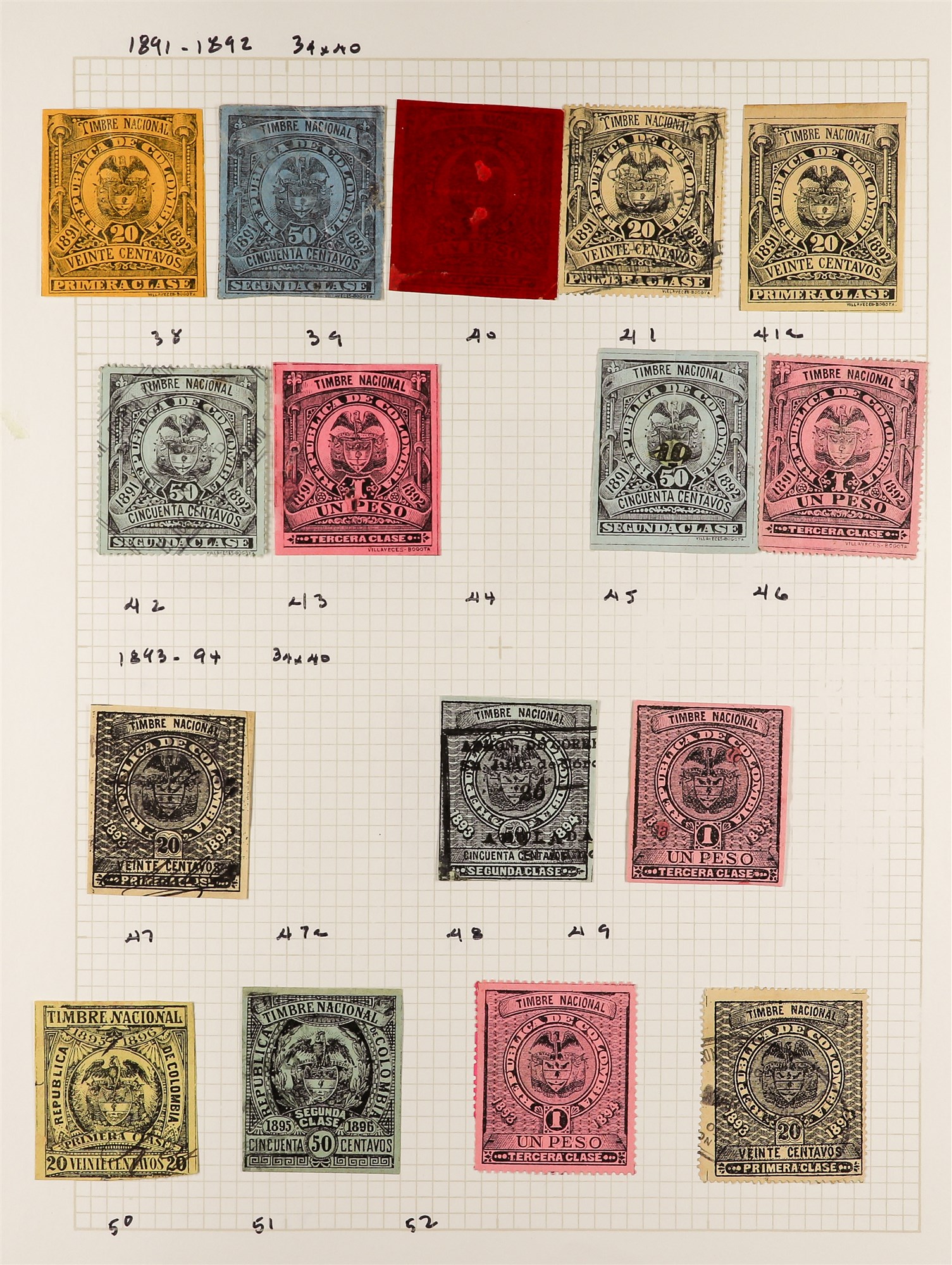 COLOMBIA REVENUE STAMPS COLLECTION largely 19th century issues on pages and in packets, incl. Timbre - Image 2 of 10