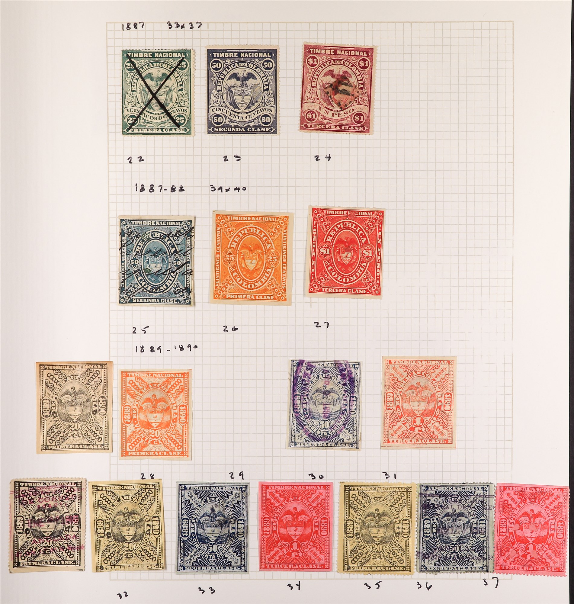 COLOMBIA REVENUE STAMPS COLLECTION largely 19th century issues on pages and in packets, incl. Timbre