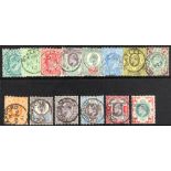 GB.EDWARD VII 1902-10 an attractive cds used set to 1s. Minimum cat £370. (14 stamps)