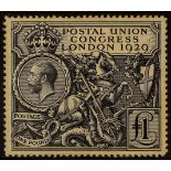 GB.GEORGE V 1929 £1 black UPU Congress, SG 438, mint, possibly regummed.