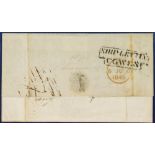 GB.PRE - STAMP 1845 SHIP LETTER COWES (ISLE OF WIGHT) on a wrapper Cuba to London.