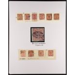 COLOMBIA 1883-86  cancellations on the 1883-86 stamps, arranged by value from 1c to 1p with