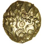 Selsey Dahlia. No Mane. Sills class 2a. Regini. Celtic gold quarter stater. 12-14mm. 1.37g.