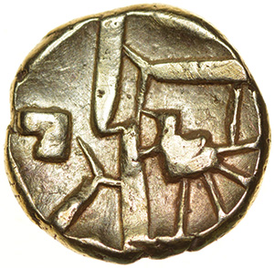 Duro Boat Gold. Durotriges. c.50-30 BC. Celtic gold quarter stater. 10mm. 1.38g. - Image 2 of 2