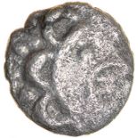 Upavon Moon Head. East Wiltshire. c.30-1 BC. Celtic silver unit. 12mm. 0.89g.