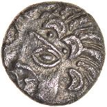 Arundel Moon Man. Regini. c.55-45 BC. Celtic silver unit. 10mm. 1.25g.