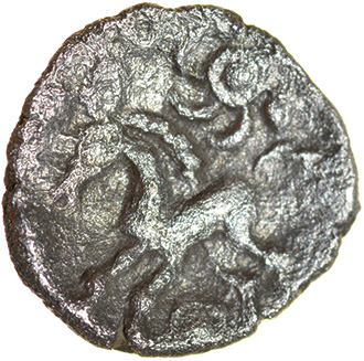 Braybrooke’s Hare. Catuvellauni. c.55-45 BC. Celtic silver half unit. 10mm. 0.50g. - Image 2 of 2
