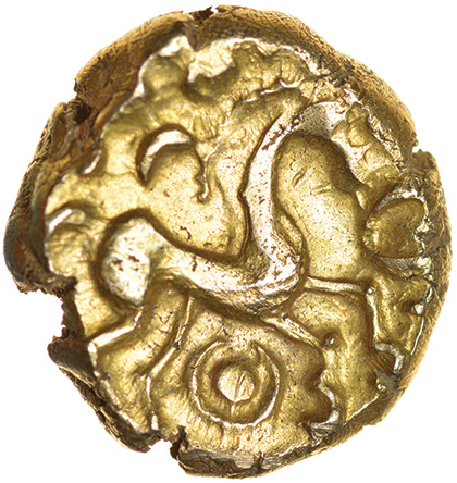 Sun and Moons. Trinovantes. c.55-45 BC. Celtic gold stater. 15mm. 5.74g. - Image 2 of 2