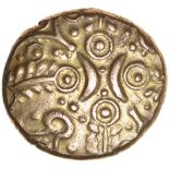 Tasciovanos Warrior. VER Type. Catuvellauni. c.20BC-AD10. Celtic gold stater. 15mm. 5.46g.