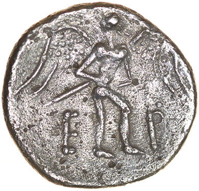 Touto Walking Victory. Sword Type. Cantiaci. c.AD10-15. Celtic silver unit. 12mm. 1.19g. - Image 2 of 2