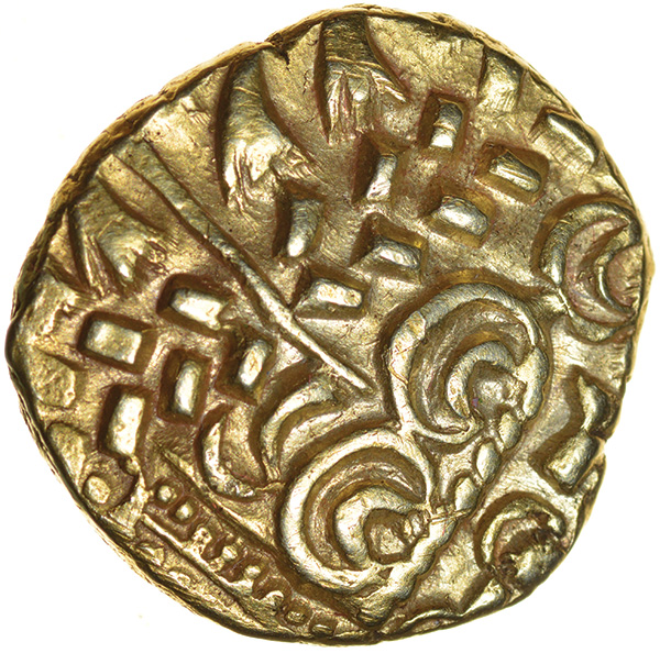 North East Coast. Sills Mint B, type 9. Corieltavi. c.60-50 BC. Celtic gold stater. 19mm. 6.05g.
