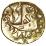 Duro Boat Gold. Durotriges. c.50-30 BC. Celtc gold quarter stater. 11mm. 1.48g.