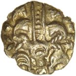 Harlow Flyer. Sills British Ld2. Eastern. c.55-45 BC. Celtic gold quarter stater. 12mm. 1.11g.