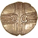 Addedomaros Crescent Cross. E-Type. Catuvellauni. c.45-25 BC. Celtic gold stater. 18mm. 5.61g.