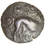 W-Forelegs Proto Boar. Rich Type 16b. Corieltavi. c.55-45 BC. Silver unit. 14mm. 1.37g.