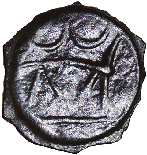 Rounded Bull. Hairy Head. Holman Type F1/3-2a. Cantiaci. Celtic potin. 17mm. 1.82g. - Image 2 of 2