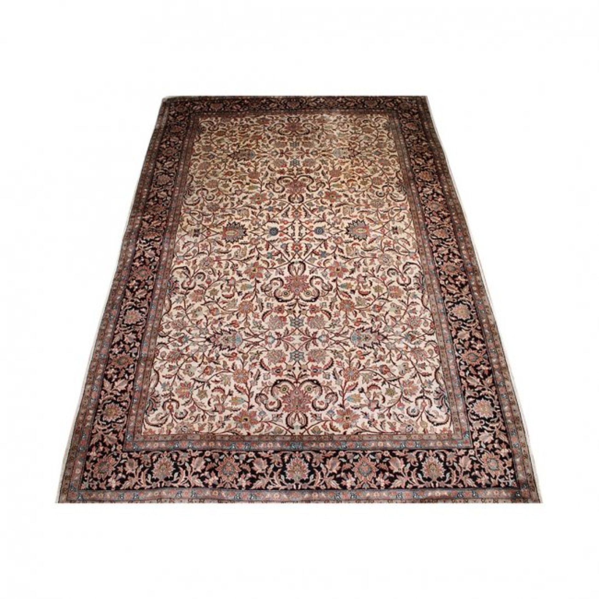 Indian handmade silk Kashmir rug 278 cm. x 181 cm.