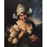 Mozart ROTTMANN 1874-1958 Girl with a bouquet of roses