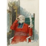 Ernesto CANDIANI XIX-XX ct ITALIAN PORTRAIT OF CARDINAL