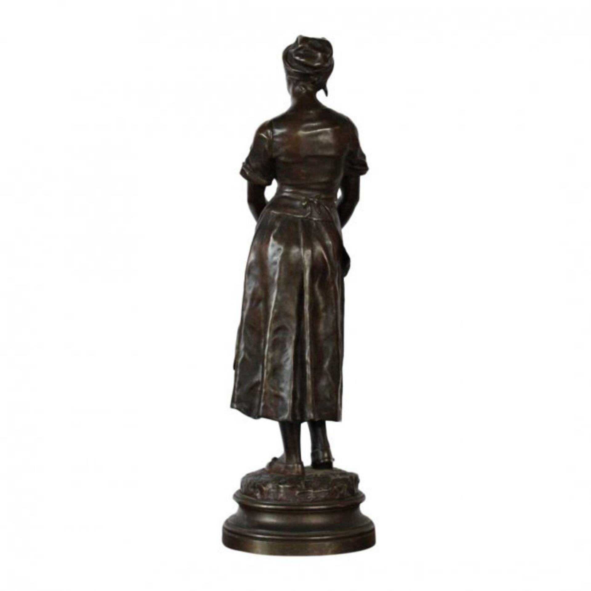 ANATOLE J. GUILLOT BRONZE SCULPTURE “WOMAN WITH... - Image 2 of 2