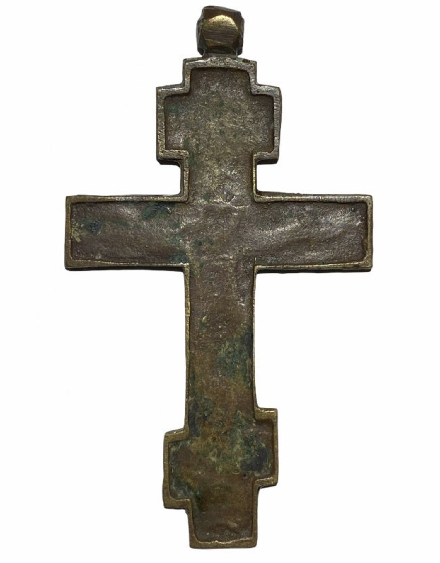 Antique Russian Orthodox bronze Icon Cross - Bild 2 aus 2