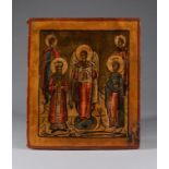 Antique 19th C Russian wooden Icon St. Michael