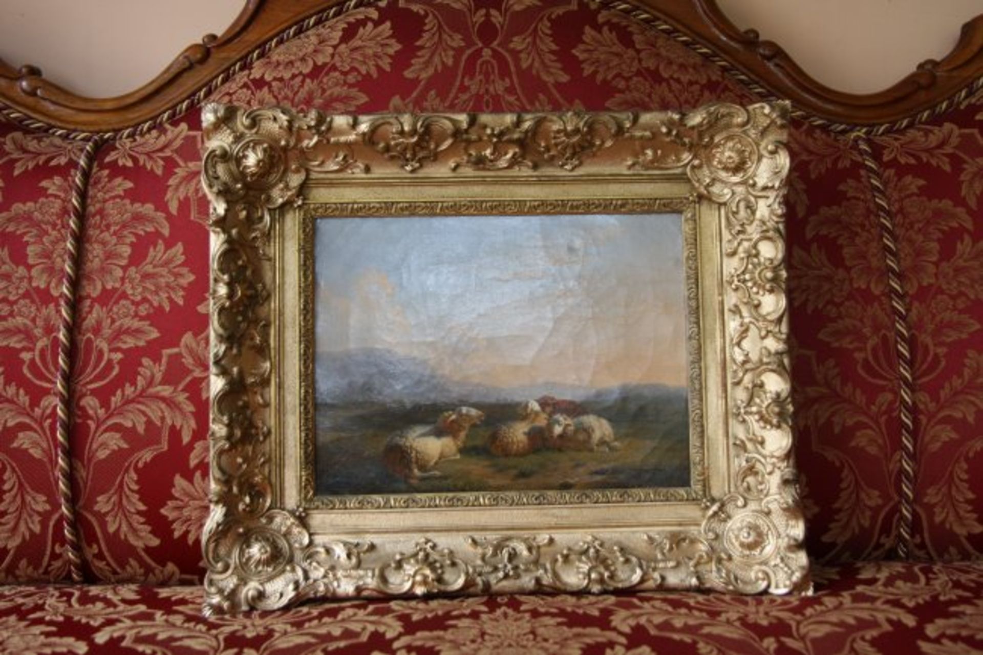 Painting "Sheep in the evening light" - Image 6 of 6