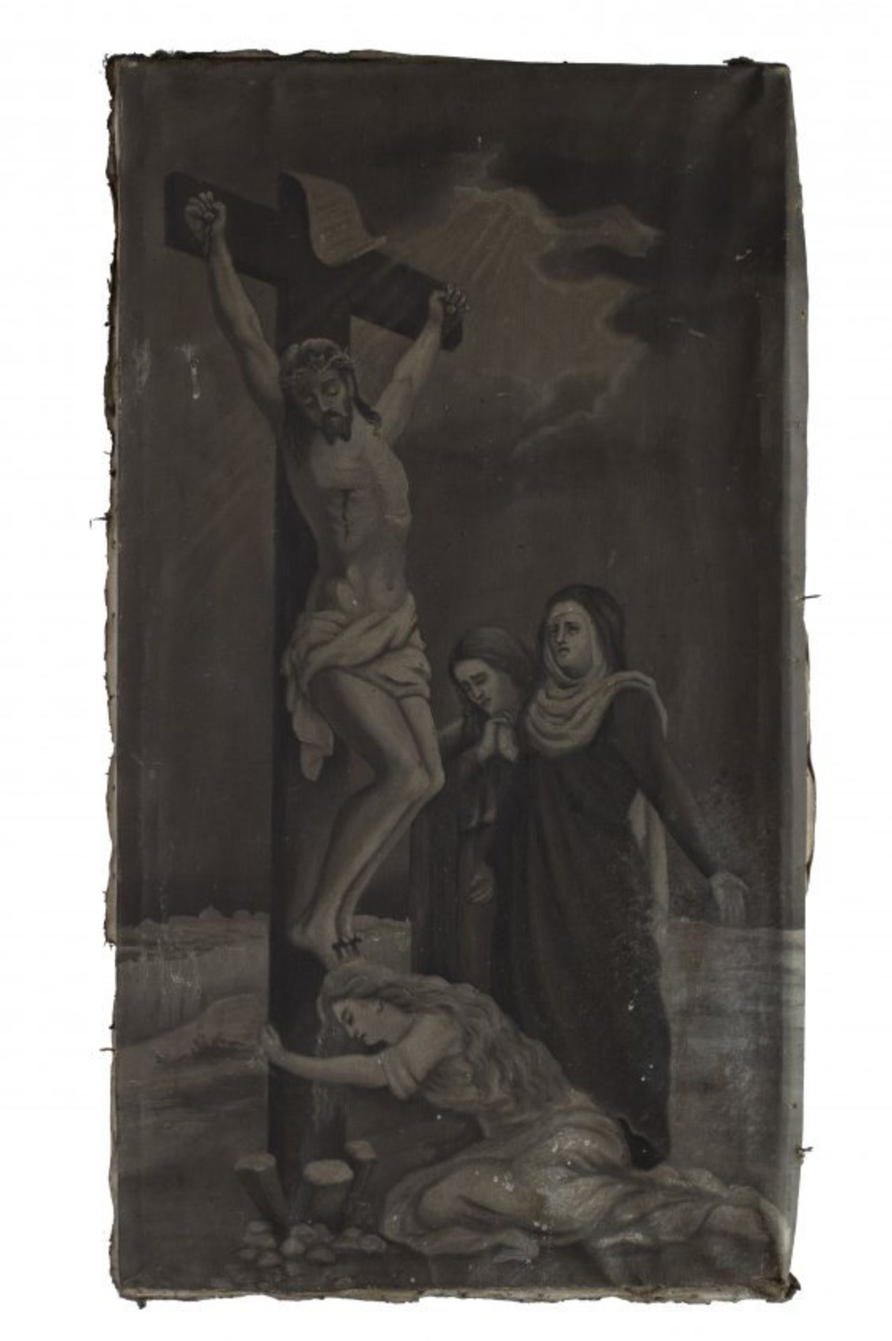 Unknown Lithuanian artist's painting "Crucified" - Image 2 of 2